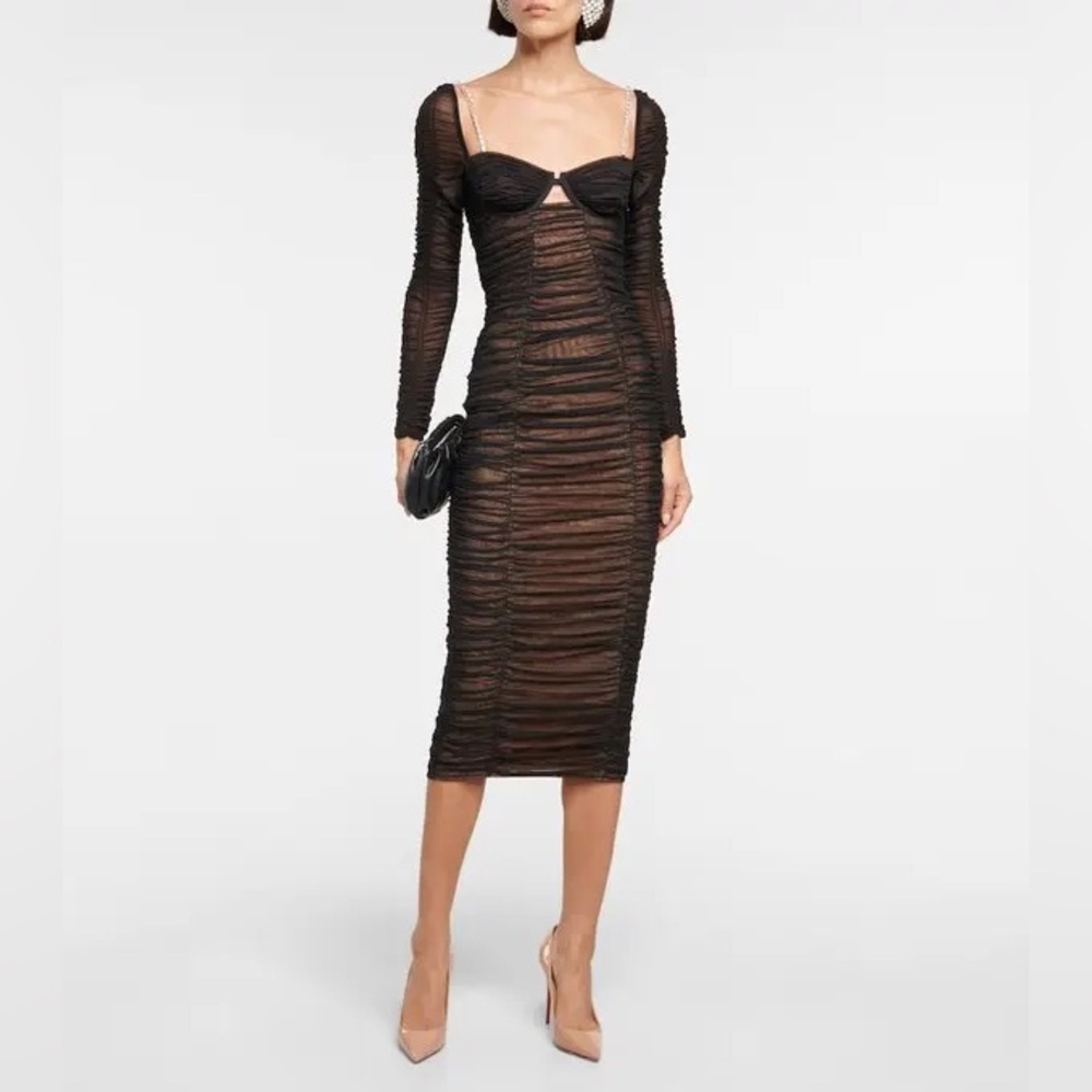 Self-Portrait Ruched Mini Dress